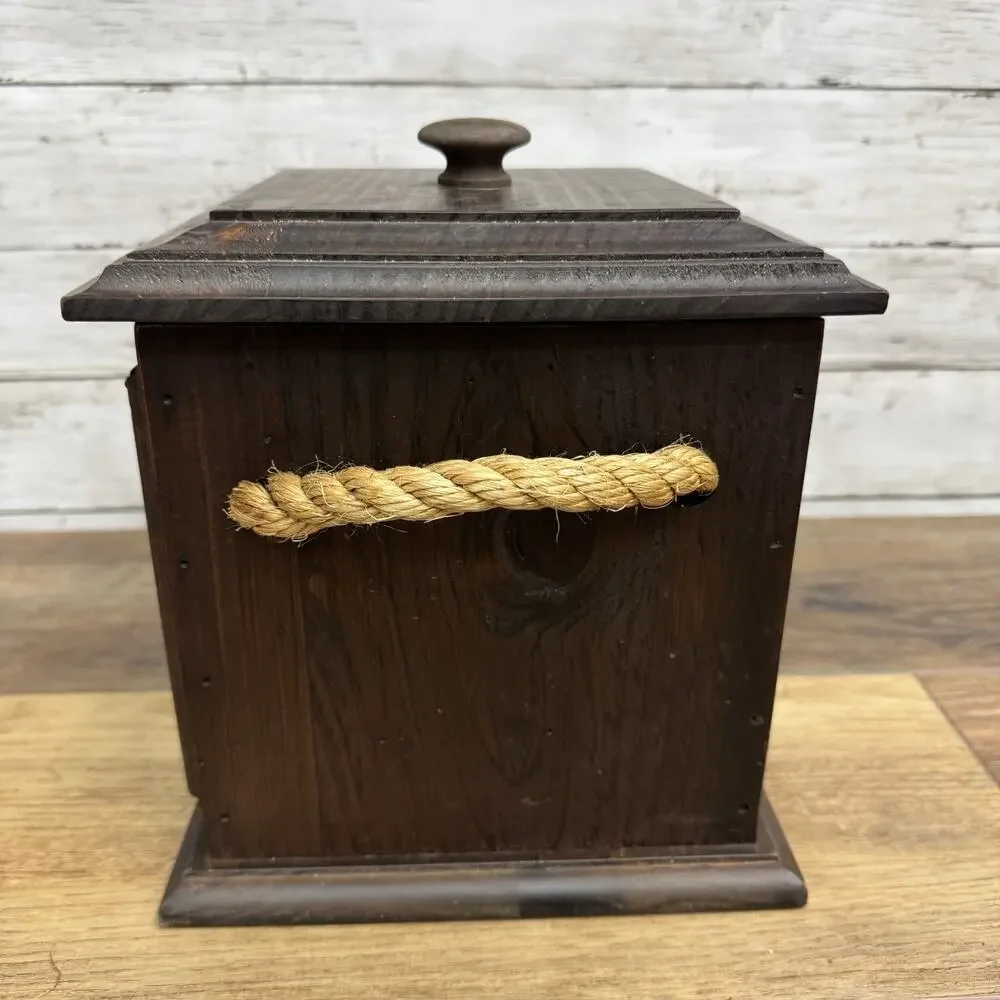 Pfaltzgraff Village Wood Ice Bucket Wood Plastic Insert Vintage